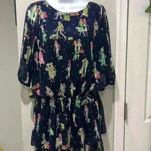Novelty Print Ladies On The Move 3/4 length Fashion Top by Jun Made in Korea